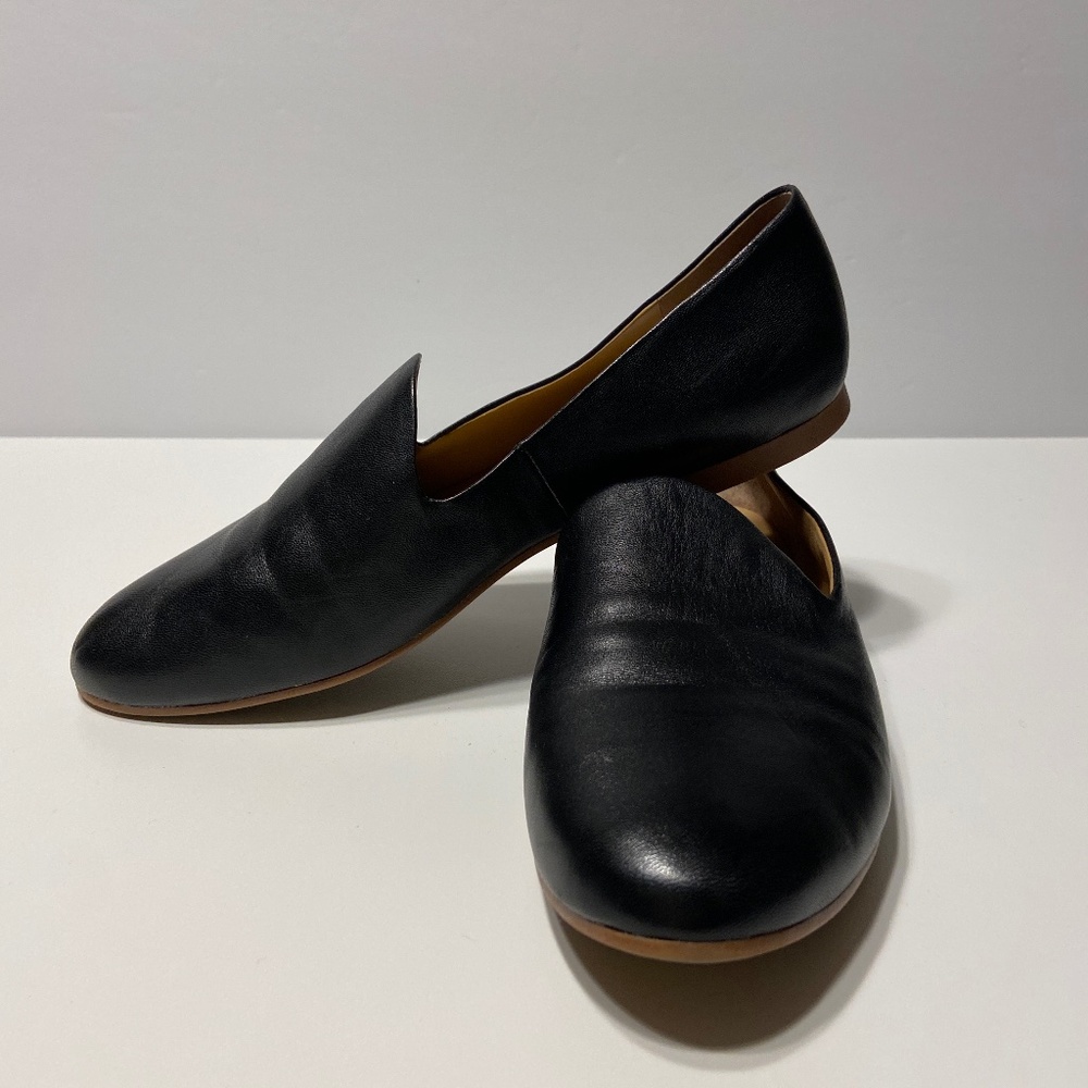 Franco Sarlo Black Leather Loafers size 8